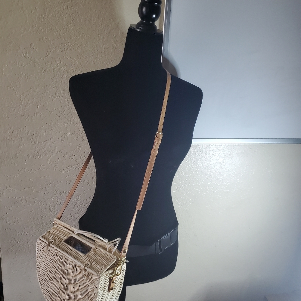 C C California Straw Crossbody Purse